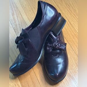Spring Step Oxblood Leather Bow Loafers Comfort Shoes Slip